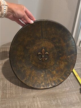 Rustic Fleur-de-Lis Decorative Accent Plate - Bronze Finish